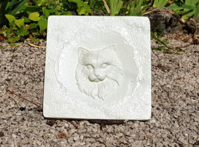 Plaque tombale décorative chat